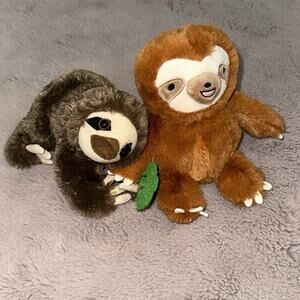 Pair of Three Toed Sloths Stuffed Animals